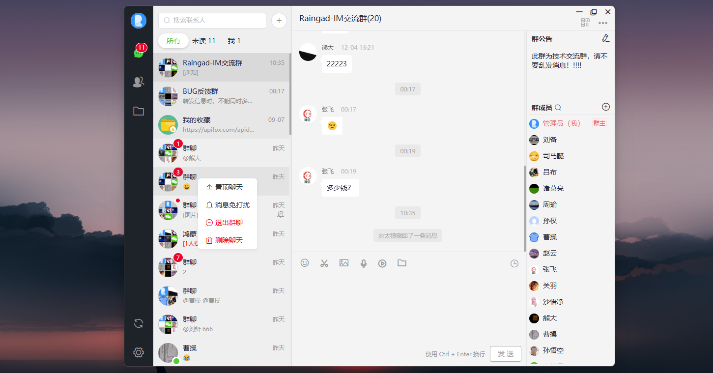 raingad-IM桌面端源码
